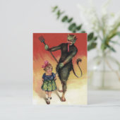  Krampus met meisje Briefkaart (Staand voorkant)