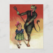  Krampus met meisje Briefkaart (Voorkant)