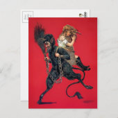  Krampus met meisje Briefkaart (Voorkant / Achterkant)