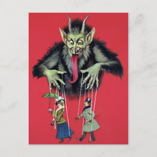  Krampus met Puppets Briefkaart