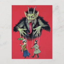 Krampus met Puppets Briefkaart