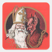 Krampus met Sinterklaas Kerst stickers (Voorkant)