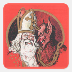 Krampus met Sinterklaas Kerst stickers