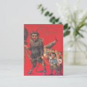 Krampus met stoute kinderen briefkaart (Staand voorkant)