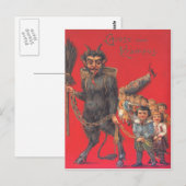 Krampus met stoute kinderen briefkaart (Voorkant / Achterkant)