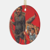 Krampus met stoute kinderen keramisch ornament (Rechts)