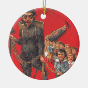 Krampus met stoute kinderen keramisch ornament