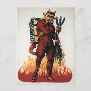 Krampus met vuur Briefkaart