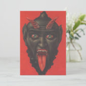 Krampus met zijn tong uit (Staand voorkant)