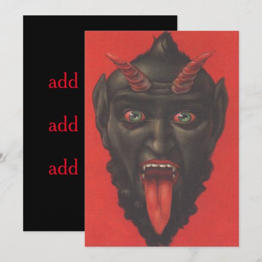 Krampus met zijn tong uit (Voorkant / Achterkant)