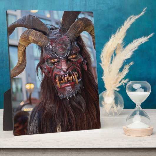 Krampus mit roten Hörnern Fotoplaat (Zijkant)