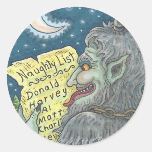 KRAMPUS NAUGHTY KINDEREN LIJST KERST STICKERS