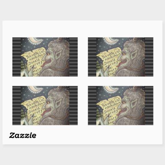 KRAMPUS NAUGHTY KINDEREN LIJST KERST STICKERS (Vel)