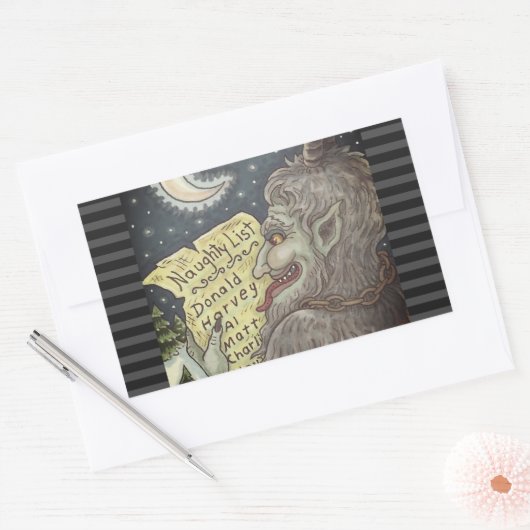 KRAMPUS NAUGHTY KINDEREN LIJST KERST STICKERS (Envelop)