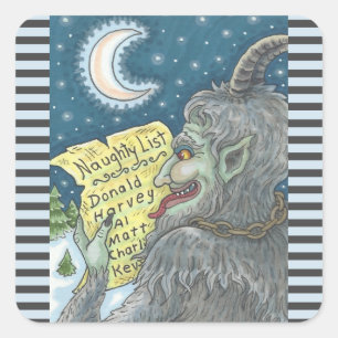KRAMPUS NAUGHTY KINDEREN LIJST KERST STICKERS