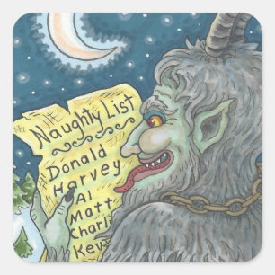 KRAMPUS NAUGHTY KINDEREN LIJST KERST STICKERS