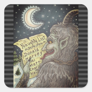 KRAMPUS NAUGHTY KINDEREN LIJST KERST STICKERS