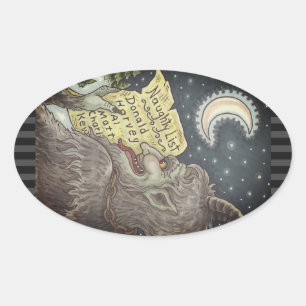 KRAMPUS NAUGHTY KINDEREN LIJST KERST STICKERS