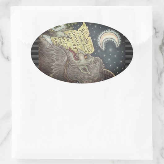 KRAMPUS NAUGHTY KINDEREN LIJST KERST STICKERS (Tas)