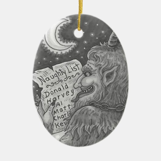 KRAMPUS NAUGHTY LIST, CHRISTMAS GOTHIC ORNAMENT Ov (Voorkant)