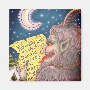 KRAMPUS NAUGHTY LIST CHRISTMAS MAGNET Customize