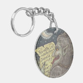 KRAMPUS NAUGHTY LIST CHRISTMAS SLEUTELHANGER Round (Voorkant Links)
