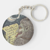KRAMPUS NAUGHTY LIST CHRISTMAS SLEUTELHANGER Round (Achterkant)