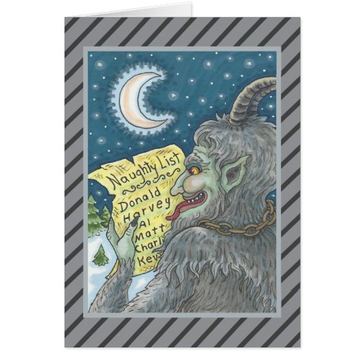 KRAMPUS NAUGHTY LIST CHRISTMAS WENSKAART B (Voorkant)