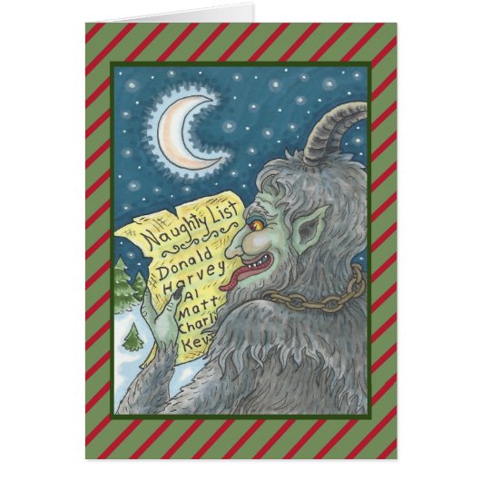 KRAMPUS NAUGHTY LIST CHRISTMAS WENSKAART B (Voorkant)