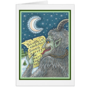 KRAMPUS NAUGHTY LIST CHRISTMAS WENSKAART B