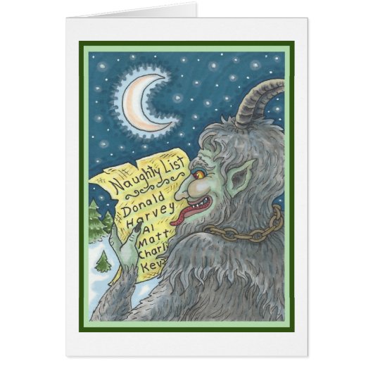 KRAMPUS NAUGHTY LIST CHRISTMAS WENSKAART B (Voorkant)