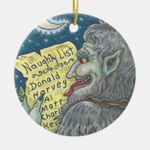 KRAMPUS NAUGHTY LIST kerstversiering aanpassen Keramisch Ornament