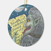KRAMPUS NAUGHTY LIST kerstversiering aanpassen Keramisch Ornament (Links)
