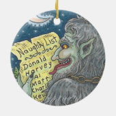 KRAMPUS NAUGHTY LIST kerstversiering aanpassen Keramisch Ornament (Achterkant)