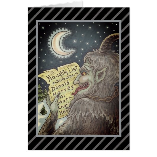 KRAMPUS NAUGHTY LIST, SCARY CHRISTMAS STORY CARD (Voorkant)