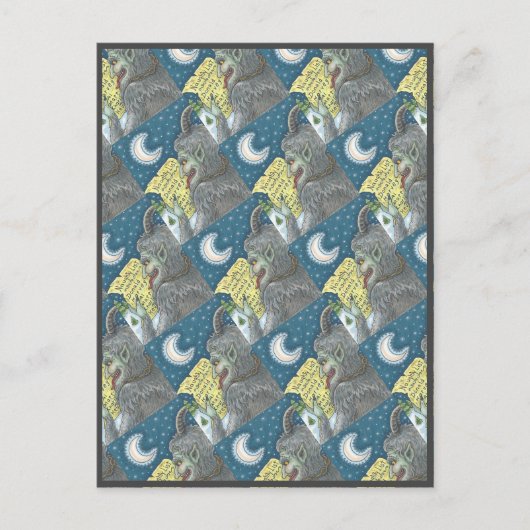 KRAMPUS NAUGHTY LIST, SCARY CHRISTMAS VERHAAL BRIEFKAART (Voorkant)