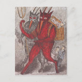 Krampus neemt kind briefkaart (Voorkant)