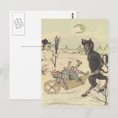 Krampus neemt slecht kind mee briefkaart (Voorkant / Achterkant)