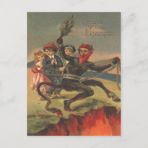 Krampus neemt slechte kinderen mee naar de hel briefkaart