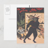 Krampus neemt stoute kinderen mee briefkaart (Voorkant / Achterkant)