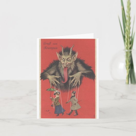 Krampus Note-Kaart Feestdagen Kaart (Voorkant)