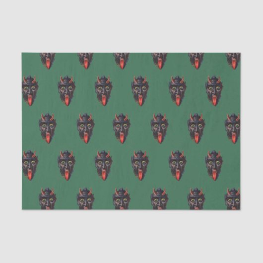 Krampus on Green Tissuepapier (Voorkant)