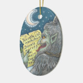 KRAMPUS ONDEUGEND LIJST Kerstmis Ornament Ovaal (Links)