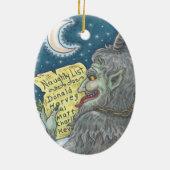 KRAMPUS ONDEUGEND LIJST Kerstmis Ornament Ovaal (Achterkant)