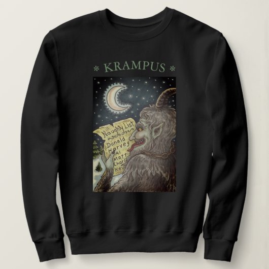 KRAMPUS ONDEUGENDE LIJST, KERSTMIS SWEATSHIRT Dame (Design voorkant)