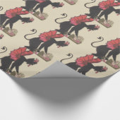 Krampus ontvoert kind ketting vleugels cadeaupapier (Hoek)