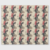 Krampus ontvoert kind ketting vleugels cadeaupapier (Vlak)