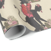 Krampus ontvoert kind ketting vleugels cadeaupapier (Rol Hoek)