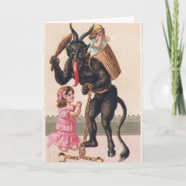 Krampus ontvoert Kinder kerstvakantie Feestdagen Kaart