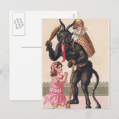 Krampus ontvoert Kinder kerstvakantie Feestdagenkaart (Voorkant / Achterkant)